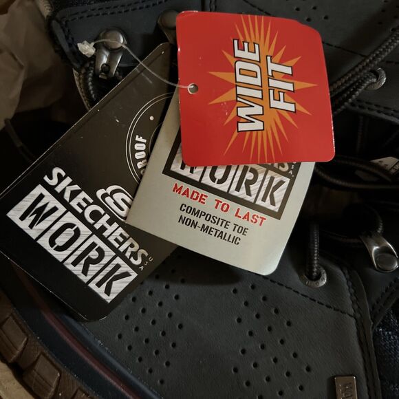 Sketchers For Work W/Memory Foam, Comp Toe, Wide, Size 8 Womans. Navy & Black - Picture 4 of 10